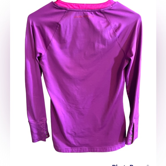 Under Armour Women's Baselayer Shirt Henley Small Long Sleeve Cold Gear - Picture 3 of 5